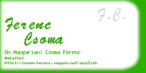 ferenc csoma business card